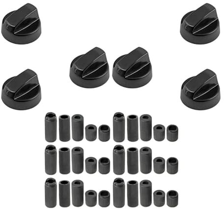 SOS - Juego de 6 botones de horno universal negro con 30 adaptadores para horno, cocina 3666356130074. Todas las marcas