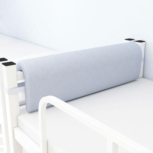 Kopfteilkissen für Einzelbett, gepolsterte Rückenlehne, Stützkissen, Baumwoll-Leinen, Lendenkissen, Holz/Eisen, Kopfteil, Nackenrolle für Erwachsene, Kinder, 80 x 25 x 5 cm, Hellgrau