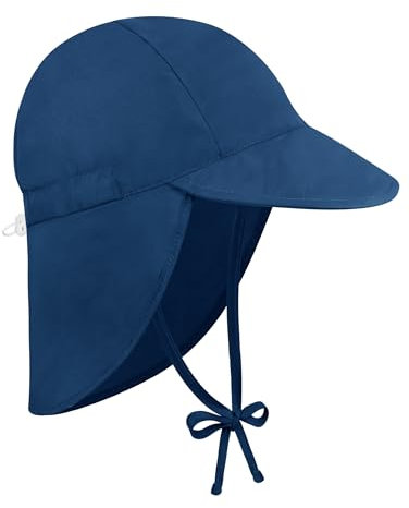 Becellen Chapeau Soleil Enfant, UV SPF50+ D'été Casquette Cou Protection Réglable Douce Chapeaux Soleil Bebe Respirant Anti UV Bob pour 1-5 Ans Filles Garçons
