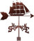 Girouette en métal, girouette girouette Ornement de voilier girouette en Fonte indicateur de Direction du Vent girouette de Jardin Outils de Mesure avec revêtement girouette