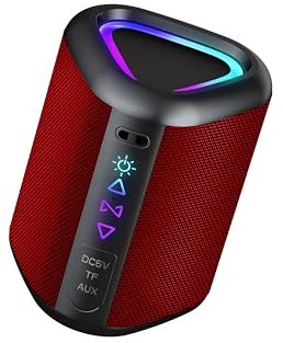 2025 Cassa Bluetooth Portatili Senza Fili con Luce Led, Bluetooth 5.4, 24 Ore, Altoparlante Bluetooth Bassi Potenziati, Impermeabile IPX7, Speaker da Esterno per Viaggi, Sport, Feste, Ciclismo (Rosa)