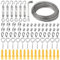 35m Garden Pergola Kit, Heavy Duty Picture Hanging Fencing, 77pcs Wire Rope Kit, Stainless Steel Cable Railing Metal Rope Clamps Sleeves Hooks Turnbuckle Wire Tensioner Trellis For Climbing Plants