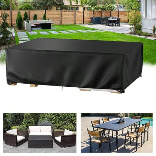 PEWFBS Garden Furniture Covers Waterproof 280x220x90cm Heavy Duty 420D Rattan Cube Set Patio Furniture Garden Table Cover for outside Table and Chair Set