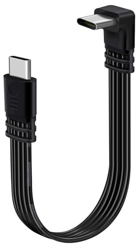 YINGAYOU USB C 90 Gradi Piatto Cavo USB C Piatto 480 Mbit/s 60W 5V 3A per Cellulare Smartphone Tablet Dispositivo (Su e Giù, 50 cm)