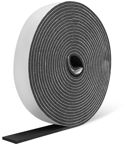 Bande d'Étanchéité Autocollante en Mousse Joint Anti Choc Isolation Phonique pour Portes et Fenêtres Contre Vent et Eau avec Protection Acoustique Tuyaux DIY