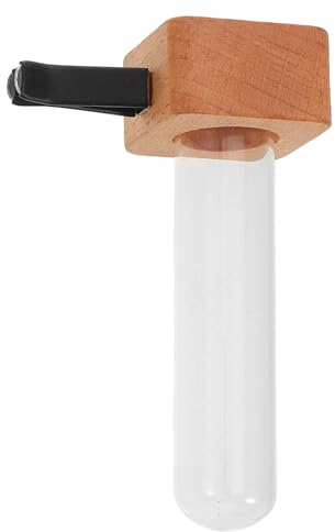 SOESFOUFU Auto Blumenvase mit Lüftungsclip aus Glas und Buchenholz
