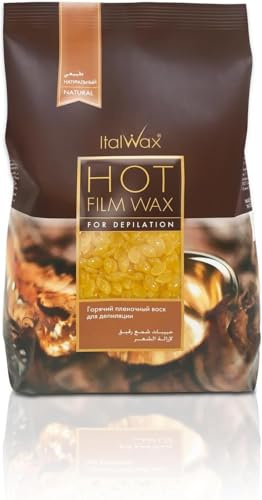 Italwax Natural Hard Wax Beads – 1kg (2.2 lbs) – Strip-Free, Unscented Hair Removal Wax, Gentle on All Skin Types, Ideal for Bikini Line & Underarms, Professional & Home Use