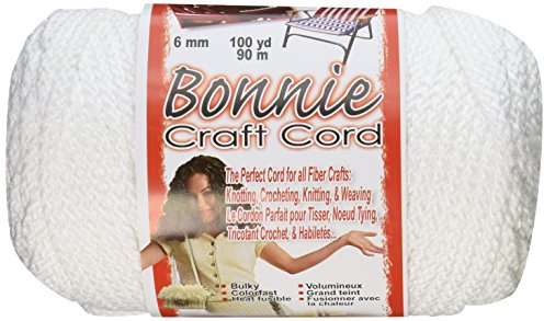 Pepperell BB6-100-001 6mm Bonnie Macramé Craft Cord, 100-Yard, White