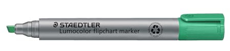 Staedtler 356 B-5 Lumocolor Flipchartmarker Keilspitze, 2 oder 5 mm, 10 Stück, grün