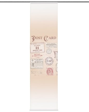 Home Fashion 87390-723 =Schiebevorhang Digitaldruck Leicester, Halborganza, 245 x 60 cm, Rose