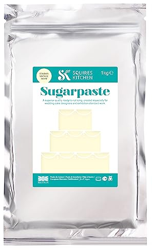 Squires Kitchen Vintage Ivory Ready To Roll Sugarpaste Icing for Decorating Cakes, Cupcakes and Cookies, Premium Quality Rolled Fondant - 1kg