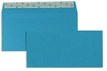100 Stück, Farbige Briefumschläge, DIN C6/5, Haftklebung mit Abziehstreifen, Gerade Klappe, 120 g/qm Colorista, Ohne Fenster, Blau (Königsblau), Blanke Briefhüllen