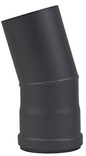 LANZZAS Pelletrohr Bogen 15° starr - Durchmesser 80 mm - Farbe: schwarz - inklusive Silikon-Dichtring
