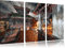 Pixxprint alte Stadt in Nepal, Leinwandbild 3 Teilig, Gesamtmaß: 120x80cm, Wandbild, Dekoration, fertig gespannt, Kein Poster