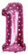 SHATCHI 16 Letters Numbers Foil Balloons Air Filled Self Inflating Birthday Anniversary Wedding Party Banner Decorations, Pink