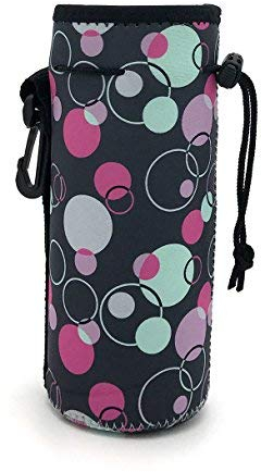 Wommty Neoprene 20Oz Insulated Water Drink Bottle Cooler Bottle Carrier Cover Sleeve Tote Bag with Carrying Handle and Plastic Backpack Hook (Bubble)