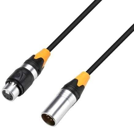 Adam Hall Cables 4 STAR DGH 0300 IP65 - DMX Kabel, 5-Pol XLR male auf 5-Pol XLR female, schwarz, 3m