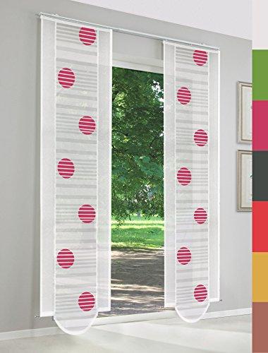 Schiebegardinen nach Maß, hochqualitative Wertarbeit, 7 Farben verfügbar, Bogen, Maßanfertigung, Schiebevorhang, Flächenvorhang, Blickdicht, inkl. Laufwagen (120cm Höhe x 60cm Breite/Magenta)