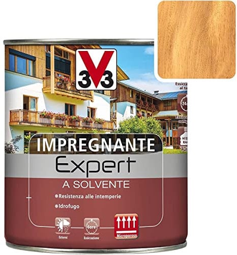 V33 Impregnante con disolvente, línea Experto, color nogal claro, 750 ml