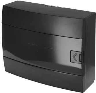 Coffret de Distribution Apparent 1 Rangée pour 12 Modules 110x285x223 mm IP40 - Noir Boîtier Électrique en ABS - Coffret Électrique pour Installations Intérieures - Horoz Electric