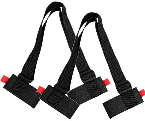 Gasea 2PCS Sangle de Transport de Ski Portable Bandoulière Réglable de Ski en Nylon Stra de Ski Ceinture à Poignée Double pour Skis et Pôles