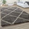 Paco Home Hochflor Teppich Wohnzimmer Schlafzimmer Shaggy Skandinavisch Rautenmuster, Grösse:200x280 cm, Farbe:Grau