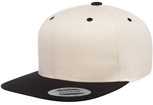 Yupoong Unisex Premium Snapback Cap Hut, Natur/schwarz, Einheitsgröße