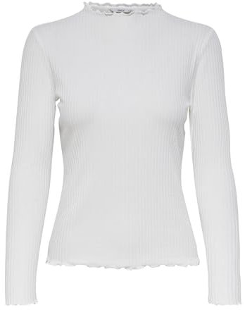 ONLY Women's Onlemma L/S High Neck Noos Jrs Top, Egret, XL UK