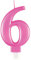 Dazzling Metallic Pink Number 6 Birthday Candle - Perfect Cake Topper for Unforgettable Milestones - 1 Pc