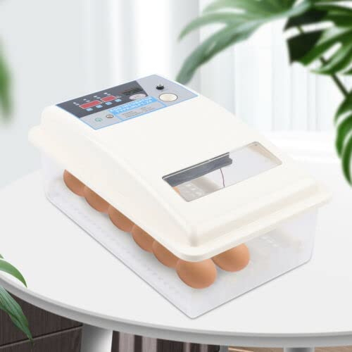 24 Eier PP Intelligentes digitales Brutmaschine Brutkasten Inkubator Vollautomatische Brutmaschine Hühner Brutapparat mit LED Temperaturanzeige und Feuchtigkeitsregulierung