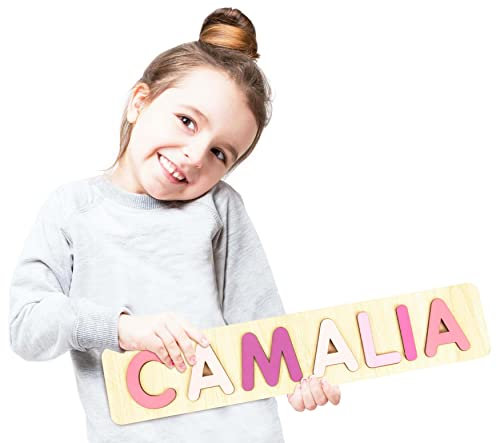 Darling Souvenir MADE WITH LOVE Personalisierte Holz Namen Puzzle Mit Peg Angepasst Gravierten Spielzeug Puzzle, Baby,Dusche Geschenk, Kinderzimmer Dekor, Holzspielzeug Für Kleinkind Kinder
