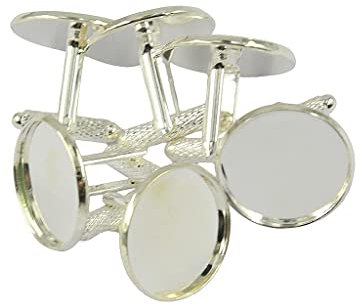 SM SunniMix 6 Teilige Manschettenknopf Rohlinge mit Runder Lünette für 20 Mm Cabochons