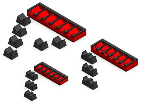 MagAttach Socket Extension Organizers (3 Piece Set, Red/Black)