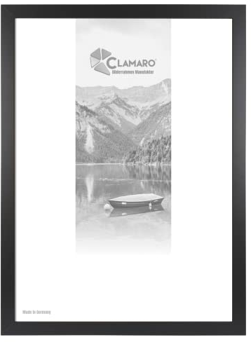 CLAMARO 'Collage' Bilderrahmen 21x28 handgefertigt nach Maß | Schwarz Matt | Moderner eckiger MDF Holzbilderrahmen inkl. Acrylglas, Rückwand und Aufhänger (querformat & Hochformat)
