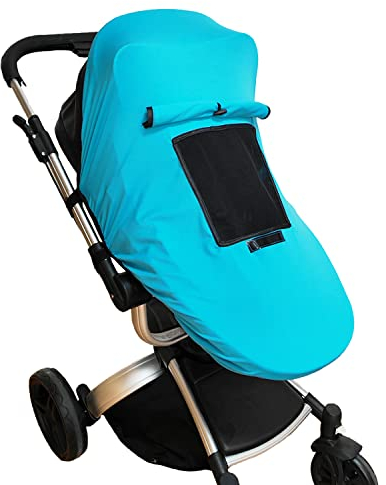 AuPwer Sonnensegel Kinderwagen - Sonnenschutz für Kinderwagen - UV Schutz für Buggy & Stroller, Blau