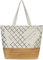 normani Große Schultertasche - Strandtasche - Shopper mit Reißverschluss und Innentasche - XL Damen Tasche 20 Liter Farbe Weiß
