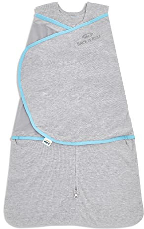Halo Baby Schlafsack Swaddle - Ideal Temp | 1.5 Tog Sleepsack | 100% Baumwolle, grau für Neugeborene | Einfacher Zip -Zugriff von Windelwechsel | Tragbare Decke Grow -Bag | Jungen & Mädchen 3-6 Monate