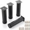 IGNPION 4Pcs Metal Adjustable Furniture Feet, Round Heavy Duty Sofa Furniture Cabinet Riser DIY Furniture Replacement Legs for TV Cabinet Ottoman Sofa Cupboard, Black (20cm)