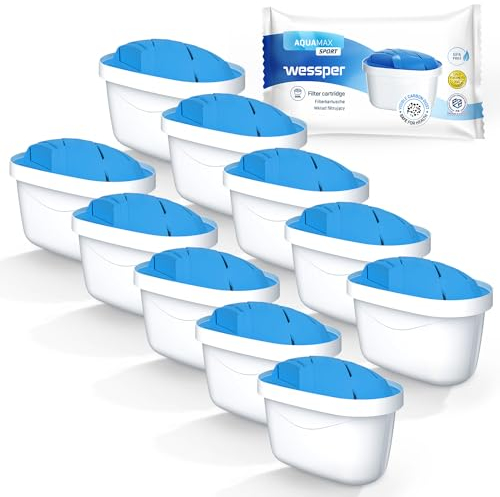 Wessper Cartouche filtrante Sport pour l’Eau | Remplacement de Dafi Unimax Aquaphor A5 BRITA Maxtra+ PHILIPS AWP212/10 | 10 pièces