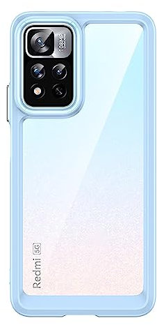 XINYEXIN Coque pour Xiaomi Redmi Note 11 Pro Plus 5G (11 Pro+ 5G) Transparente Case, Étui de Protection Transparente Antichoc Robuste Anti-Rayures Housse - Bleu