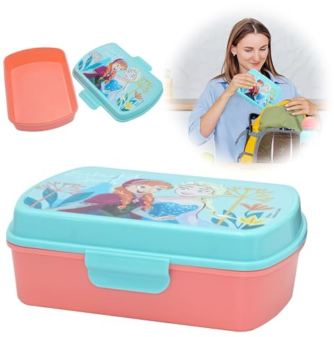 SRV Hub 18cm Disney Stitch Lunch Box, BPA Free Plastic Snack Box, Plastic Snack Box, Food Container for School Kids Rectangular Sandwich Box for Kids