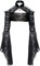 keland Gothic Spitze Shrug Strickjacke Cover up Y2K Lange Ärmel Bolero Häkel Top für Frauen Hexe Cosplay (Schwarz-2, Medium)
