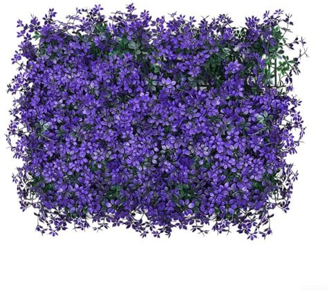 EpheyFIF artificiale da giardino, 40 x 60 cm, pannelli per piante da parete, recinzione, recinzione per privacy, decorazione da giardino (viola)
