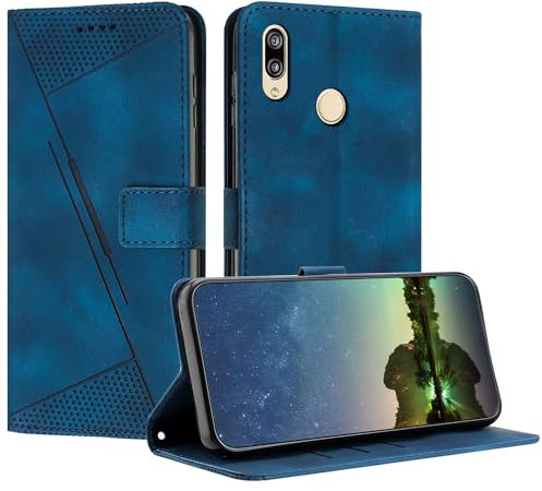 Mo-Beauty Handyhülle für Huawei Honor 8X, PU Leder Brieftasche Klapphülle Magnetic Standfunktion Kartenfach Schutzhülle hülle für Huawei Honor 8X - Blau