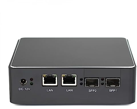 SFP Mini PC, Celeron J1900, 8GB RAM 512GB SSD, Windows 10, Dual SFP, Dual i225 2.5G Lan, VGA, USB3.0, COM, Mini PCI E Slot, SIM Slot, Support 4G Module, 12V Small Computer, SFP Optical Switch, Router