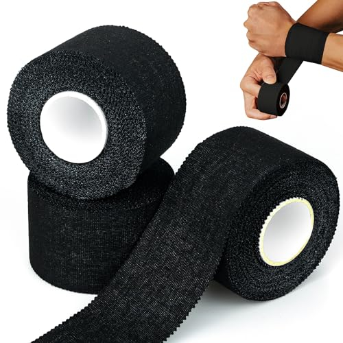 3 Rollen Sport Tape 3.8cm x 10m Kinesiologie Tape, Reißbares Sport Tapeverband Selbstklebende Sportbandage Hautfreundlich Therapie-Tape für Sport Alltag