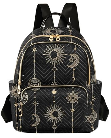 ALAZA Sun Moon Stars Witch Mini Rucksack Geldbörse für Frauen Reisetasche Mode Tagesrucksack Rucksack Schultertasche