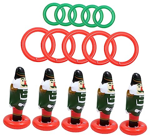 Sosoport Jeu Interactif De Lancer De Cerceaux Gonflables De Noël De Bonhommes De Colorés pour Parents Jouet Amusant Et Éducatif pour La Cognition des Couleurs