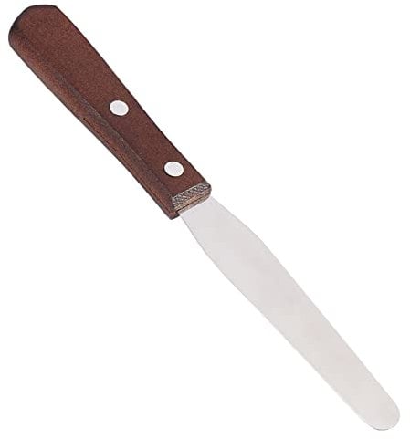 Metal Waxing Spatula, Spatula Knife Metal Wax Mixing Tool with Wood Handle for Cartridge Wax, Hot Wax, Beeswax, & Reusable, Hair Removal, for Body Hair Removal, Wooden Handle Craft Stick