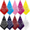 NACHLYNN 10 Stück Paisley-Bandanas, verschiedene Bandanas, Cowboy-Stirnbänder aus Polyester, quadratischer Schal, Kopfbedeckung (10, Regenbogenfarbe)